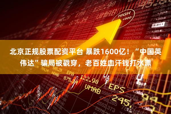 北京正规股票配资平台 暴跌1600亿！“中国英伟达”骗局被戳穿，老百姓血汗钱打水漂